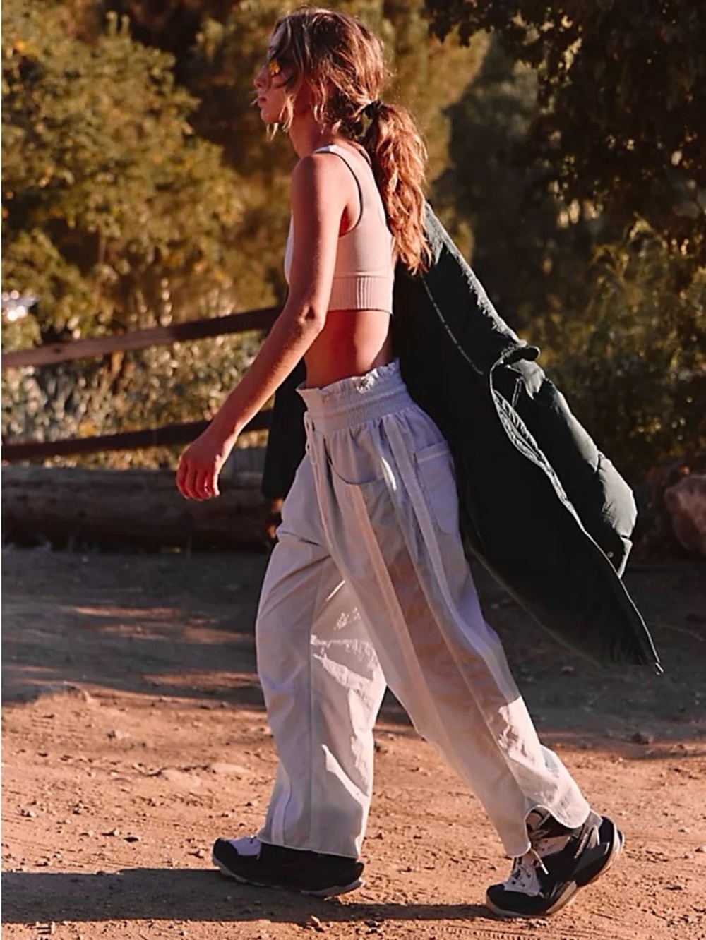 FP Movement By Free People Champ Is Here Barrel Pants Rose Wash / White